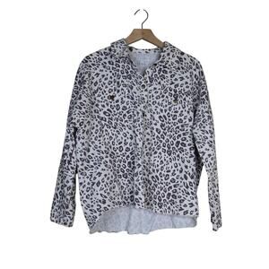 Mud Pie Women's S Cream Leopard Sterling Shacket